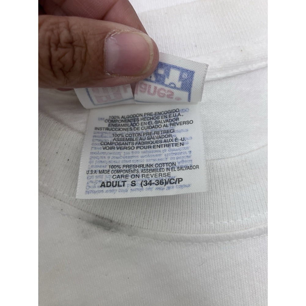Vintage Deadstock 90s Hanes Beefy Shirt Southwestern Coyote Moon White Small - Picture 13 of 15